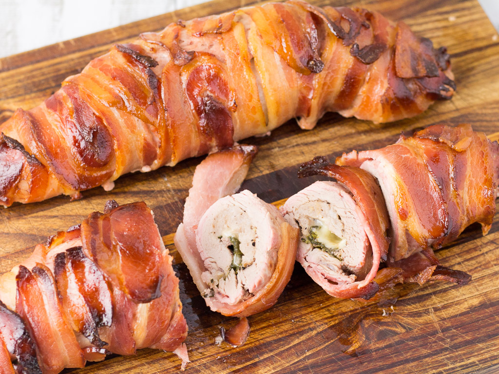 Bacon Wrapped Stuffed Pork Tenderloin – Icing On The Steak